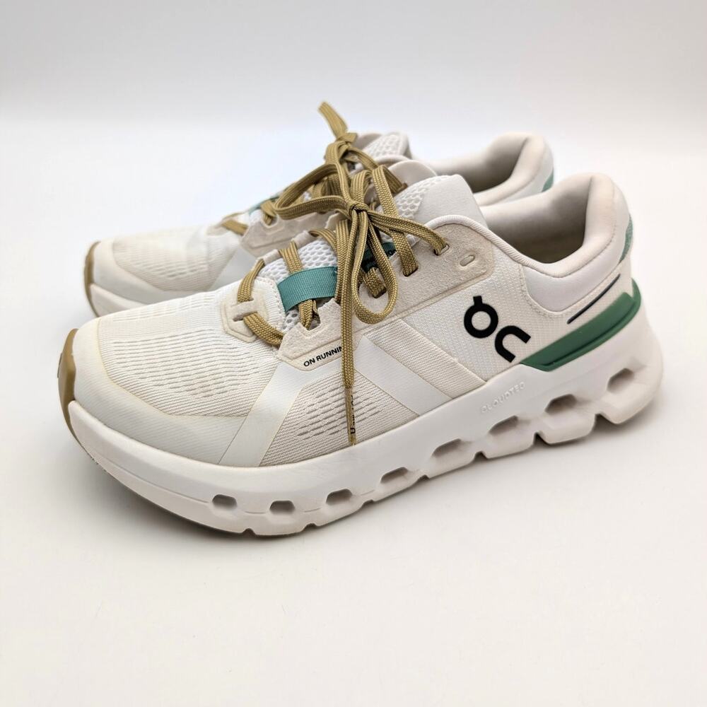 On Cloudrunner 2 Wide Running Shoes Women's Undyed/Green Size US6.5 EU37.5